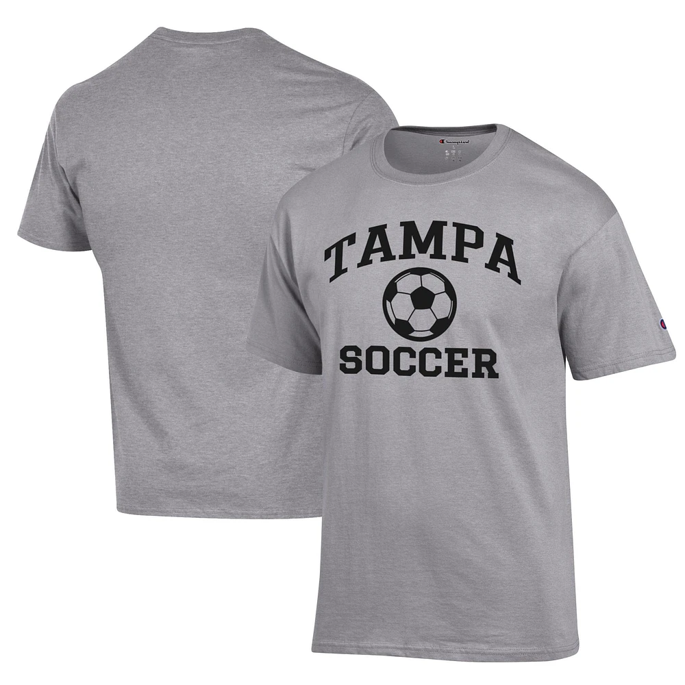 Men's Champion Gray Tampa Spartans Soccer Icon T-Shirt