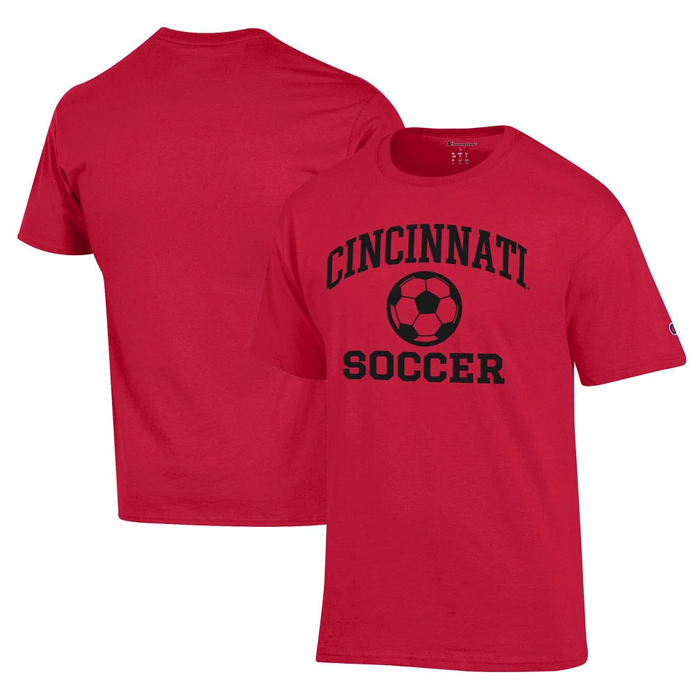 Men's Champion Red Cincinnati Bearcats Soccer Icon T-Shirt