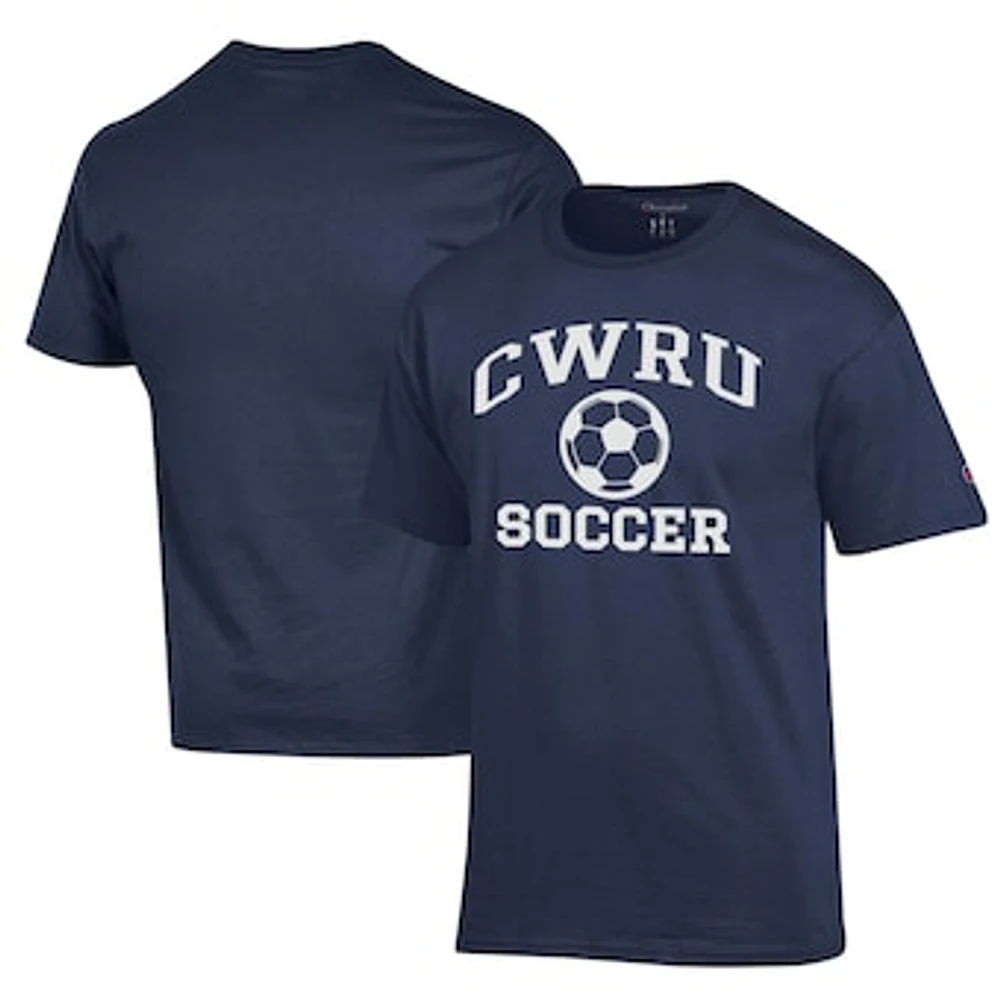 Men's Champion Navy Case Western Reserve Spartans Soccer Icon T-Shirt