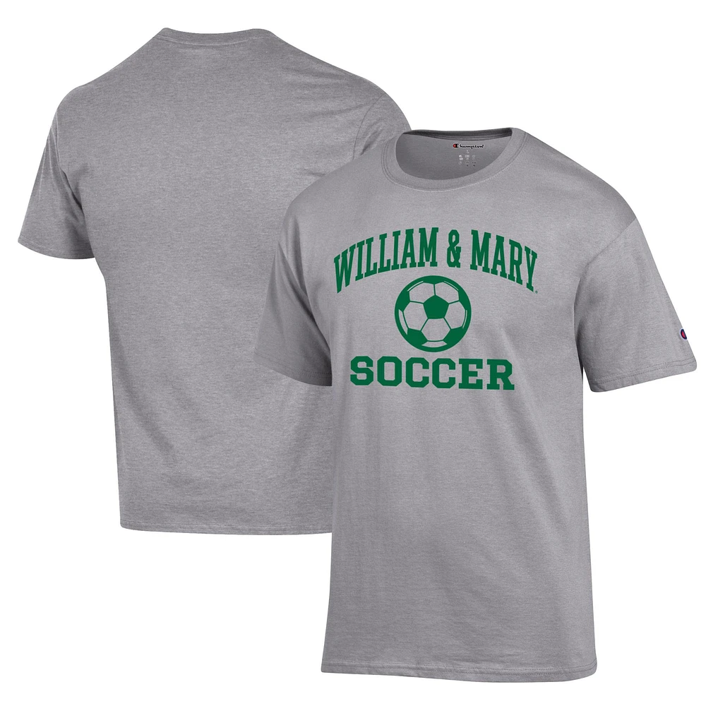 Men's Champion Gray William & Mary Tribe Soccer Icon T-Shirt