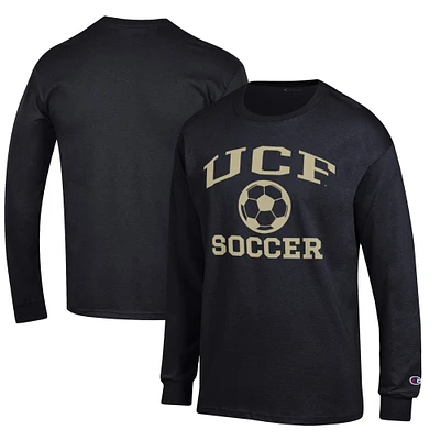 Men's Champion Black UCF Knights Soccer Icon Long Sleeve T-Shirt