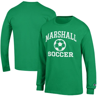 Men's Champion Kelly Green Marshall Thundering Herd Soccer Icon Long Sleeve T-Shirt
