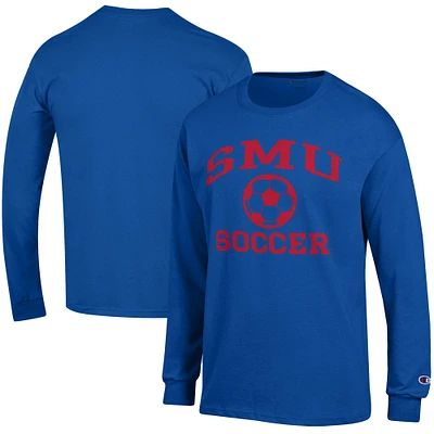 Men's Champion Royal SMU Mustangs Soccer Icon Long Sleeve T-Shirt