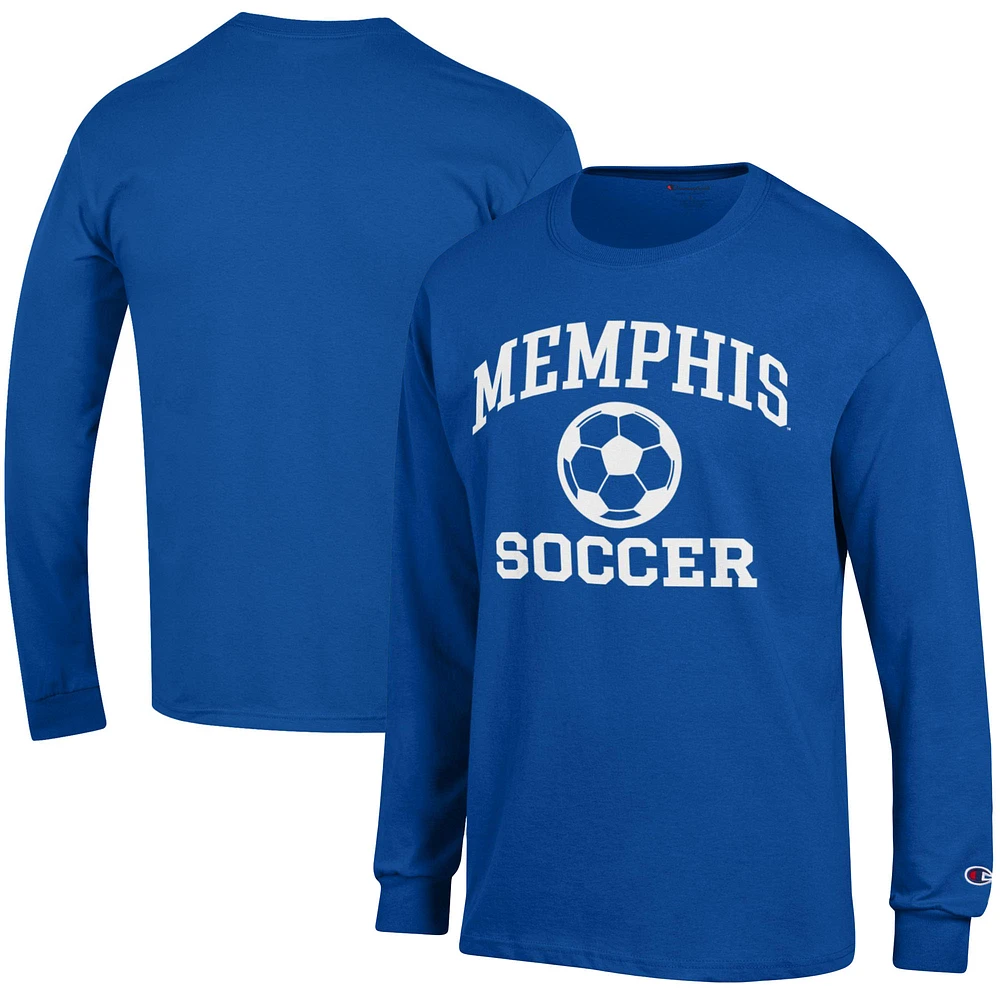 Men's Champion Royal Memphis Tigers Soccer Icon Long Sleeve T-Shirt