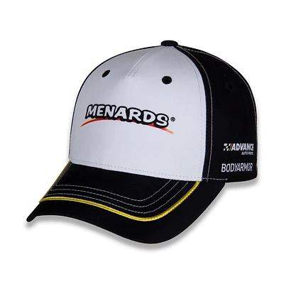 Men's Team Penske White/Black Ryan Blaney Menards Uniform Adjustable Hat