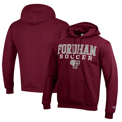 Men's Champion Maroon Fordham Rams Soccer Stack Logo Powerblend Pullover Hoodie