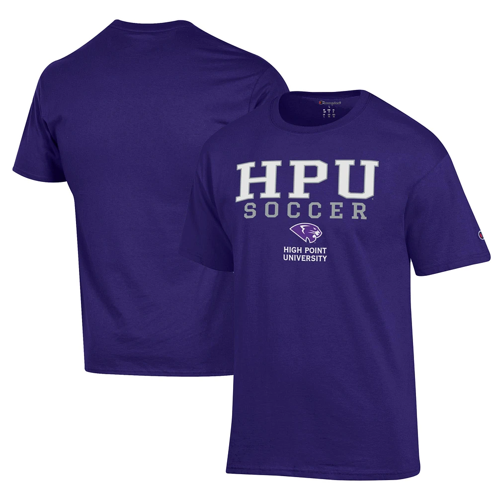 Men's Champion High Point Panthers Soccer Stack Logo Powerblend T-Shirt