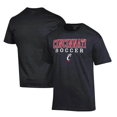 Men's Champion Cincinnati Bearcats Soccer Stack Logo Powerblend T-Shirt