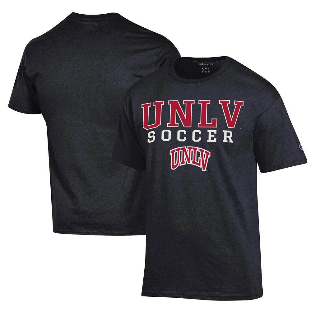 Men's Champion Black UNLV Rebels Soccer Stack Logo Powerblend T-Shirt