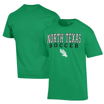 Men's Champion Kelly Green North Texas Mean Soccer Stack Logo Powerblend T-Shirt