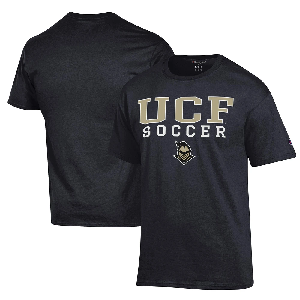 Men's Champion Black UCF Knights Soccer Stack Logo Powerblend T-Shirt