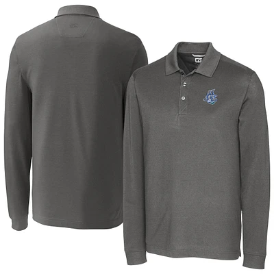 Men's Cutter & Buck Hartford Yard Goats DryTec Advantage Tri-Blend Pique Long Sleeve Polo