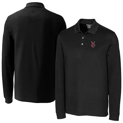 Men's Cutter & Buck Indianapolis Indians DryTec Advantage Tri-Blend Pique Long Sleeve Polo