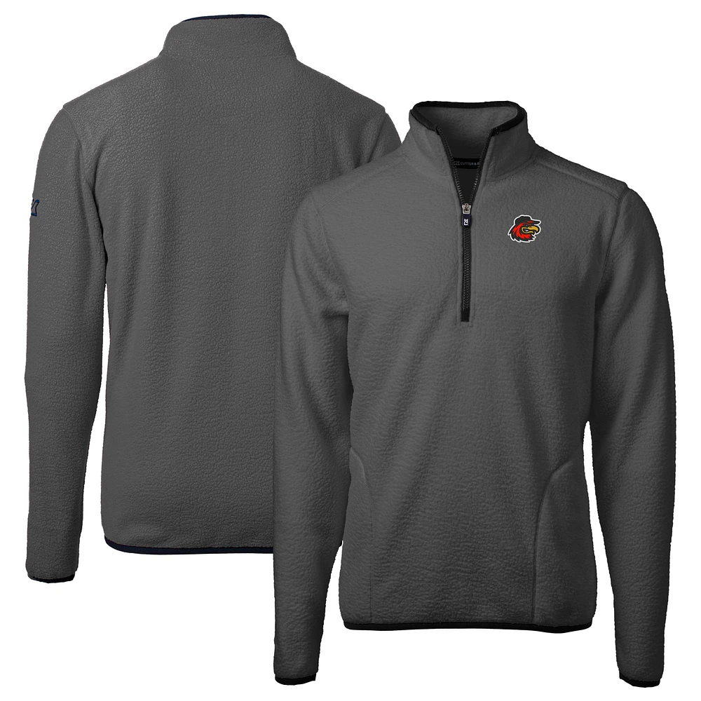 Men's Cutter & Buck Gray Rochester Red Wings Cascade Eco Sherpa Fleece Quarter-Zip Jacket