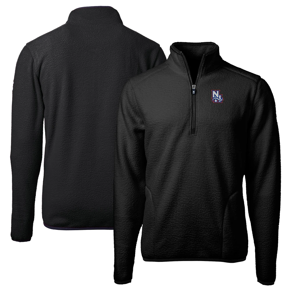 Men's Cutter & Buck New Hampshire Fisher Cats Cascade Eco Sherpa Fleece Quarter-Zip Jacket