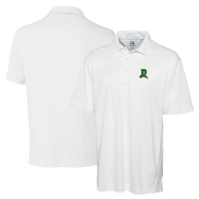 Men's Cutter & Buck White Dayton Dragons DryTec Genre Textured Solid Polo