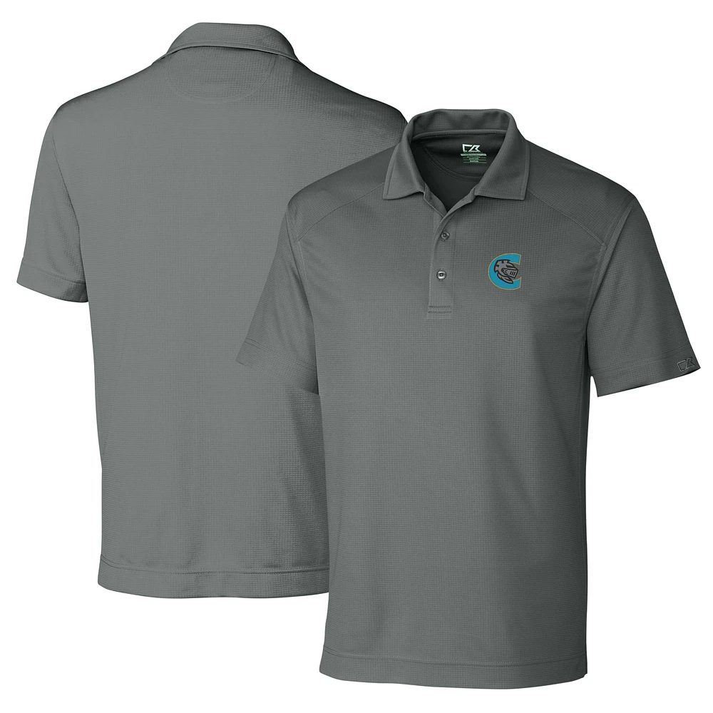 Men's Cutter & Buck Gray Charlotte Knights DryTec Genre Textured Solid Polo