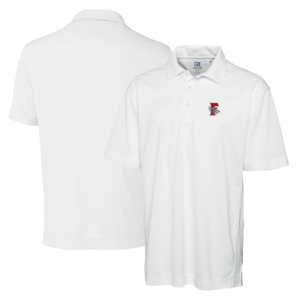 Men's Cutter & Buck White Fresno Grizzlies DryTec Genre Textured Solid Polo