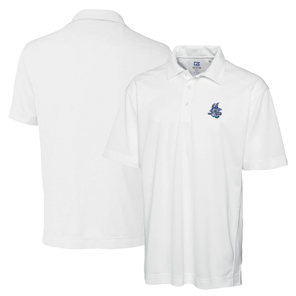 Men's Cutter & Buck White Hartford Yard Goats DryTec Genre Textured Solid Polo