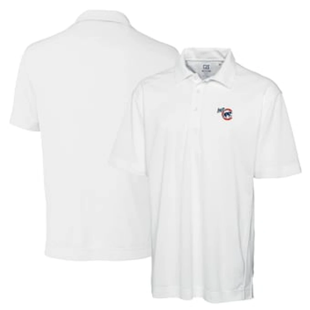 Men's Cutter & Buck White Iowa Cubs DryTec Genre Textured Solid Polo