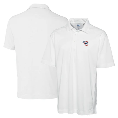 Men's Cutter & Buck White Iowa Cubs DryTec Genre Textured Solid Polo