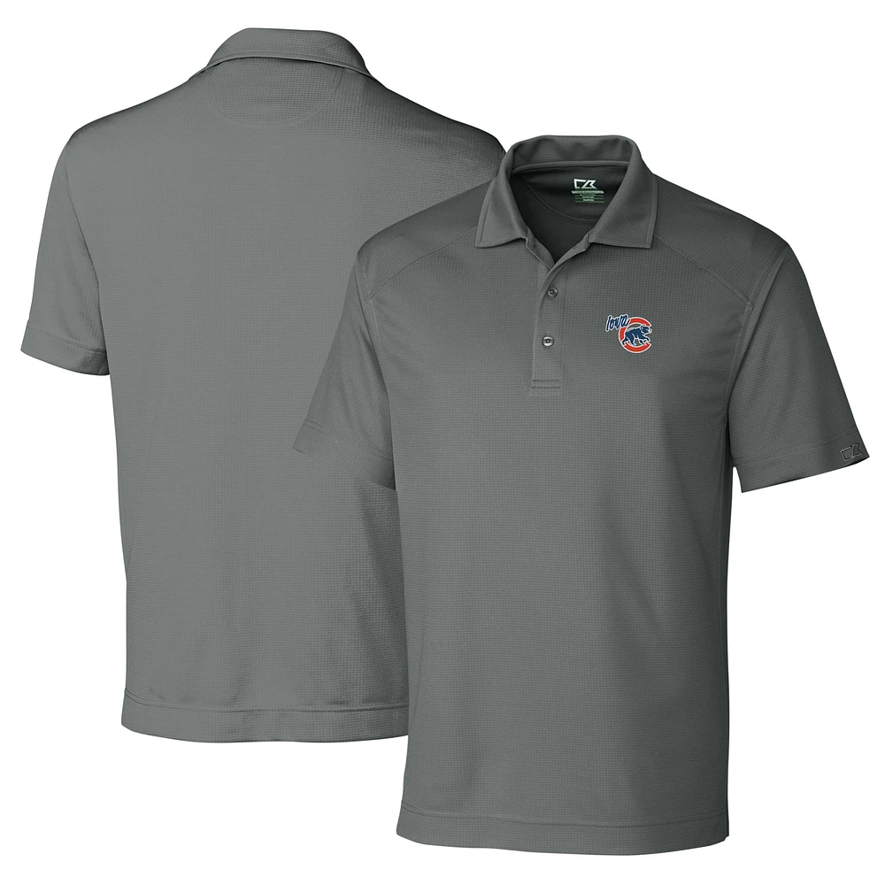 Men's Cutter & Buck Gray Iowa Cubs DryTec Genre Textured Solid Polo