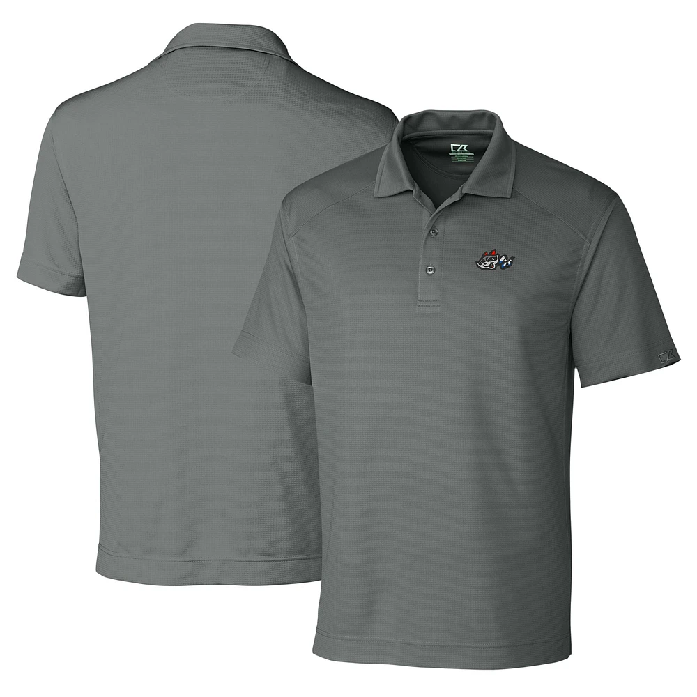 Men's Cutter & Buck Gray Rocket City Trash Pandas DryTec Genre Textured Solid Polo