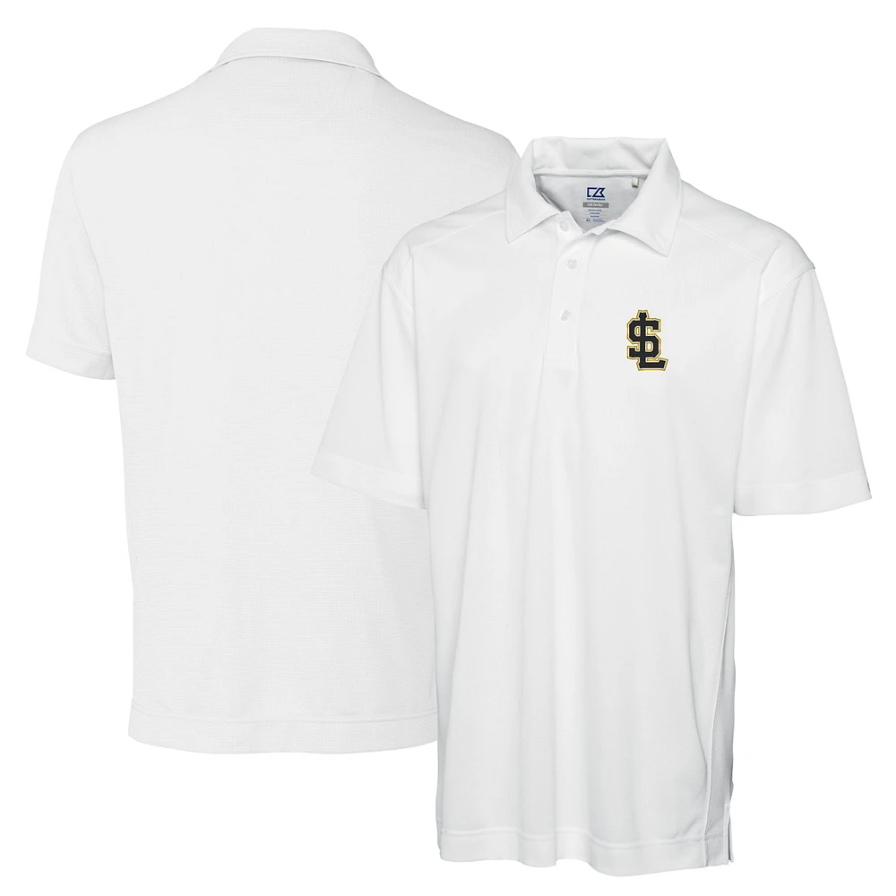 Men's Cutter & Buck White Salt Lake Bees DryTec Genre Textured Solid Polo