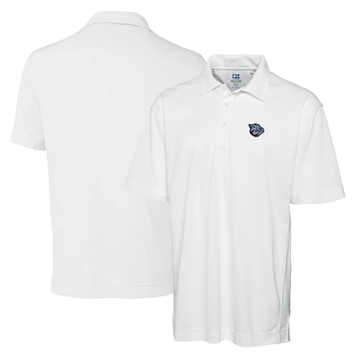 Men's Cutter & Buck White Lehigh Valley IronPigs DryTec Genre Textured Solid Polo