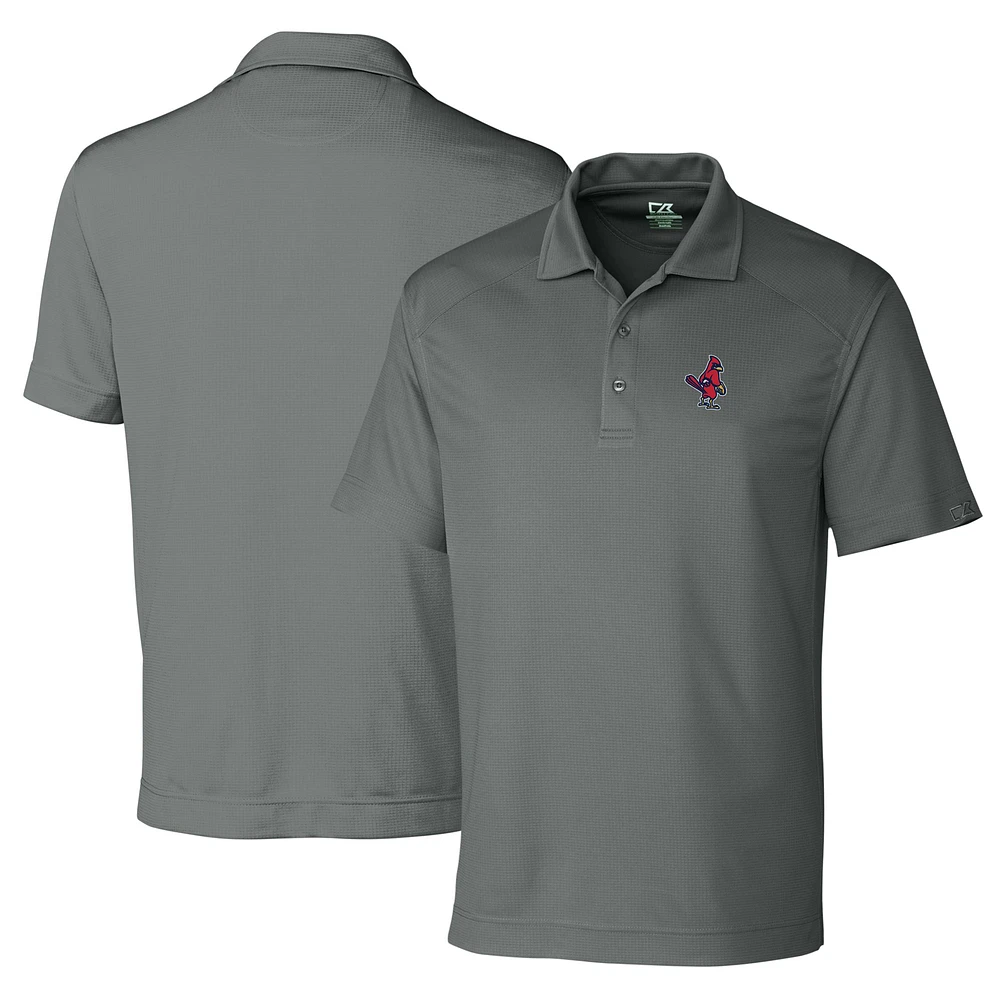 Men's Cutter & Buck Gray Memphis Redbirds DryTec Genre Textured Solid Polo