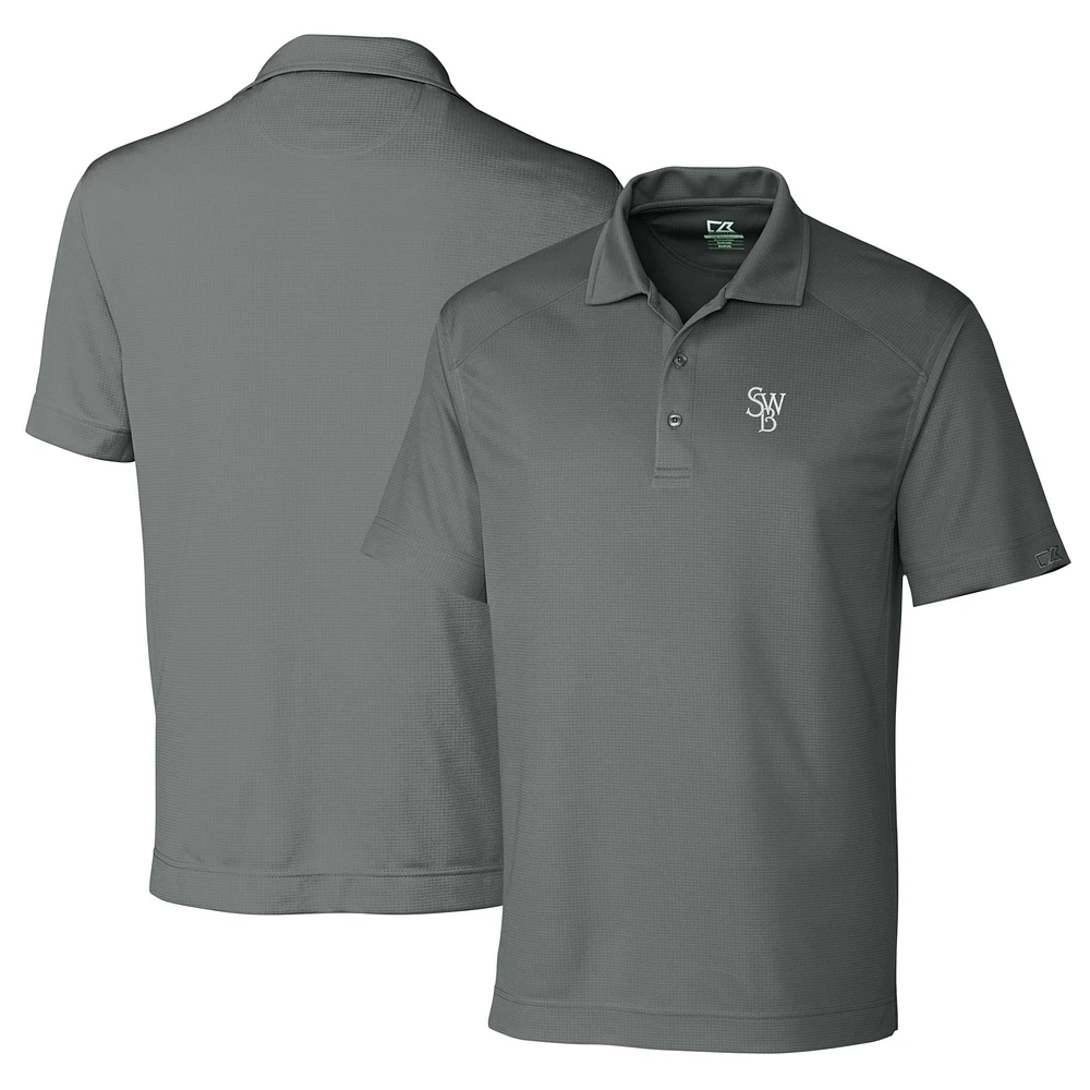 Men's Cutter & Buck Gray Scranton Wilkes-Barre RailRiders DryTec Genre Textured Solid Polo