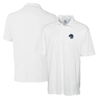 Men's Cutter & Buck White Binghamton Rumble Ponies DryTec Genre Textured Solid Polo