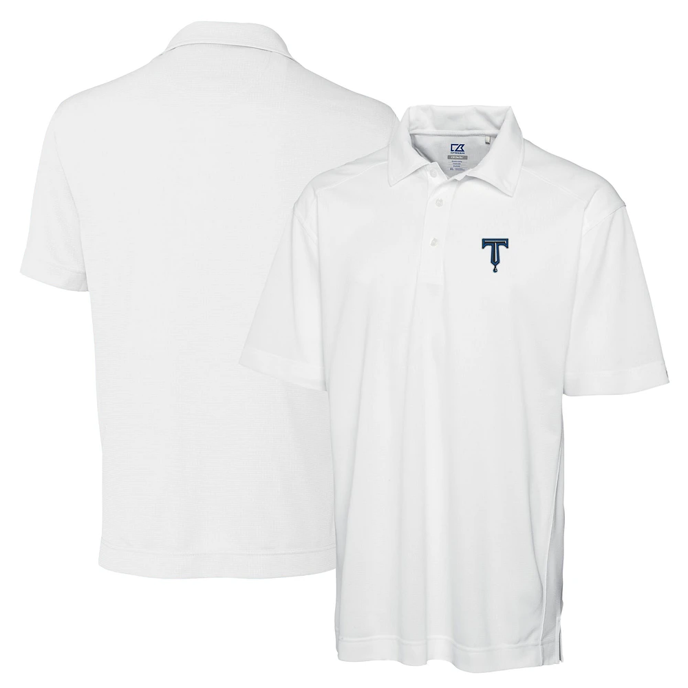 Men's Cutter & Buck White Tulsa Drillers DryTec Genre Textured Solid Polo