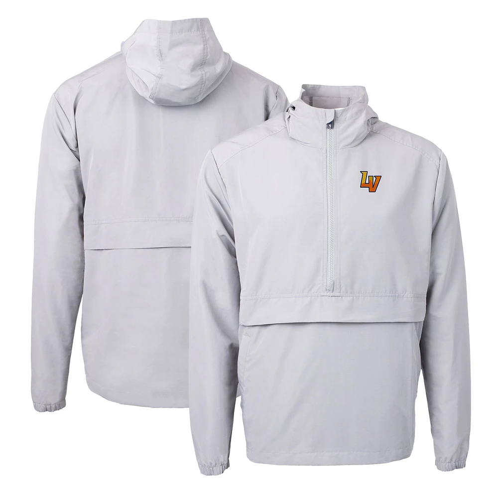Men's Cutter & Buck Gray Las Vegas Aviators Charter Eco Recycled Half-Zip Anorak Jacket