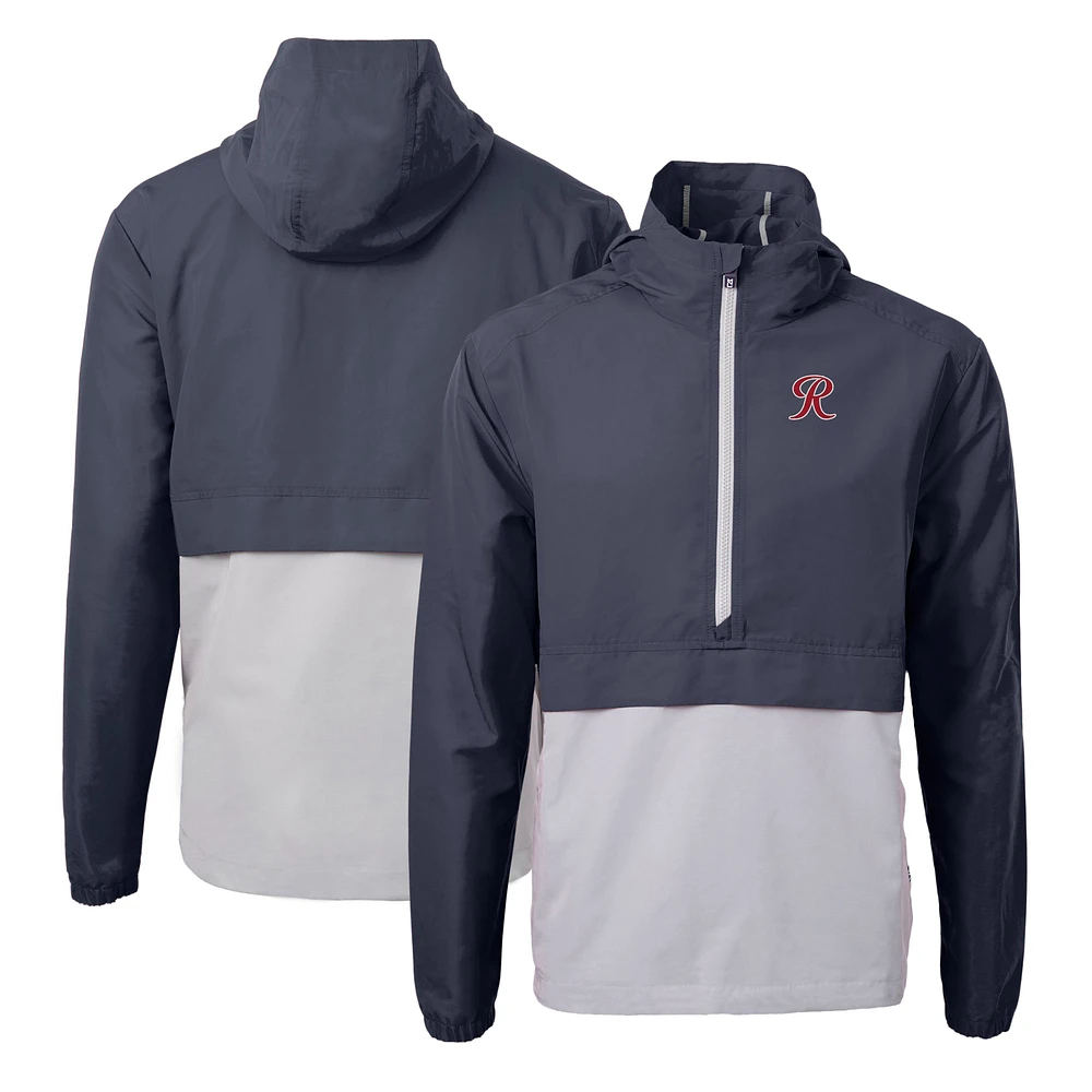 Men's Cutter & Buck Navy Tacoma Rainiers Charter Eco Recycled Half-Zip Anorak Jacket