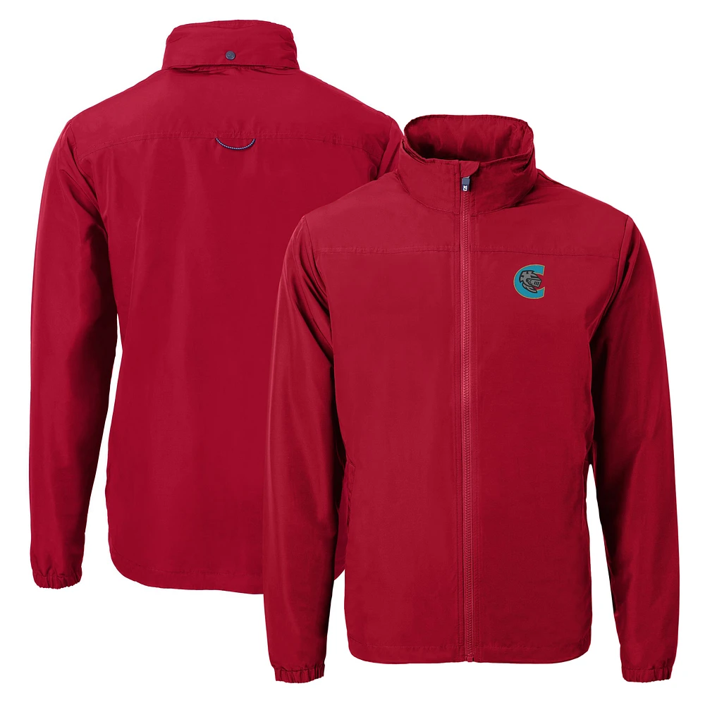 Men's Cutter & Buck Cardinal Charlotte Knights Charter Eco Recycled Full-Zip Jacket