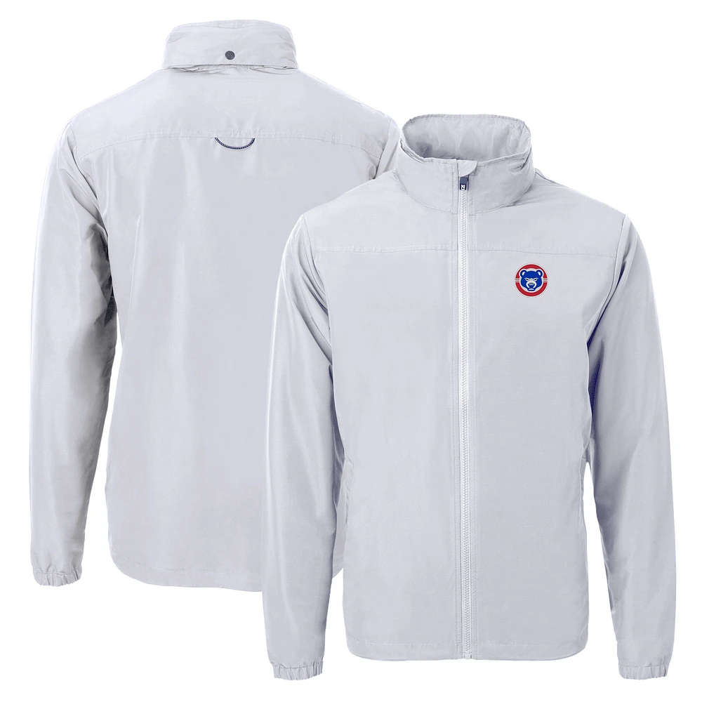 Men's Cutter & Buck Gray South Bend Cubs Charter Eco Recycled Full-Zip Jacket