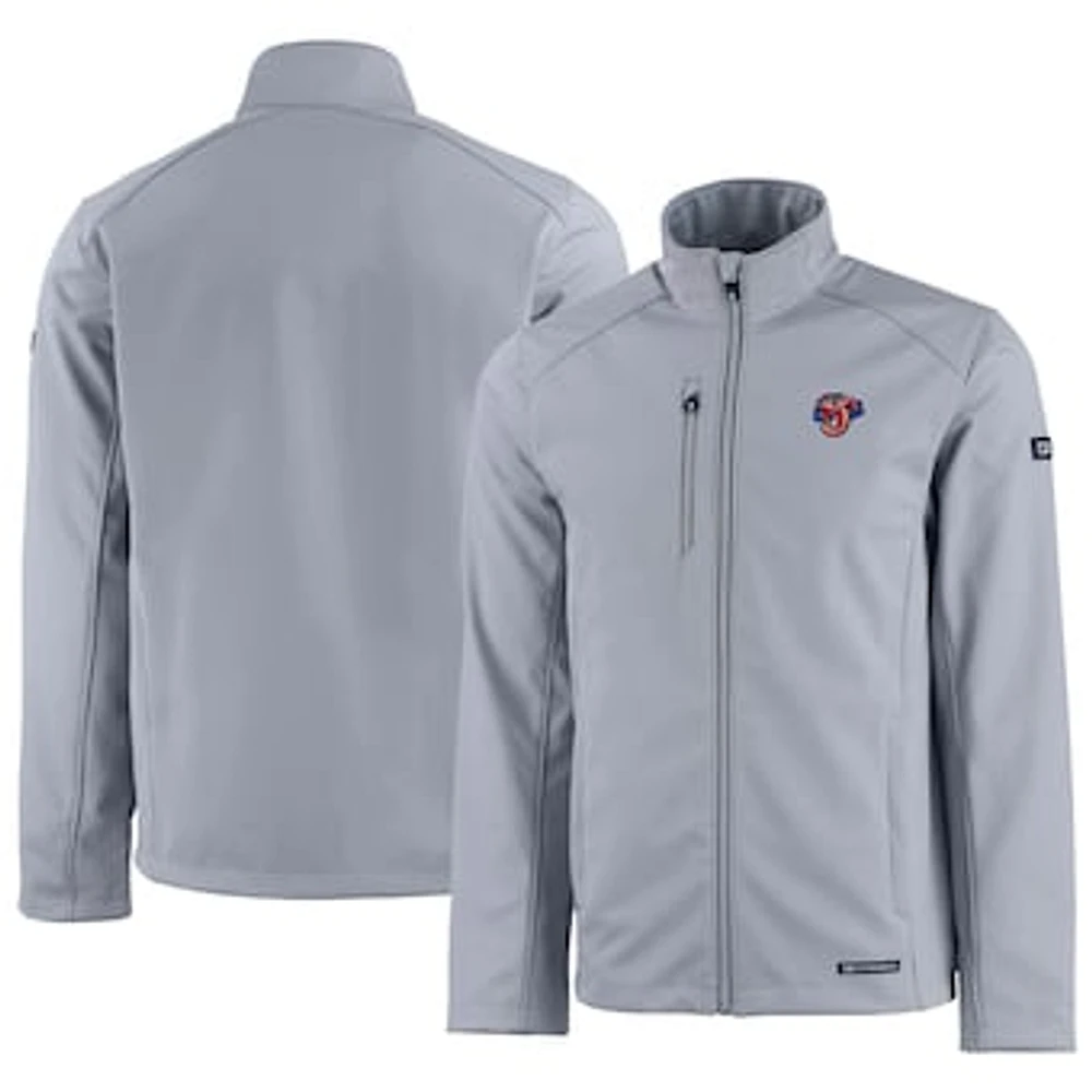 Men's Cutter & Buck Gray Jacksonville Jumbo Shrimp Evoke Eco Softshell Recycled Full-Zip Jacket