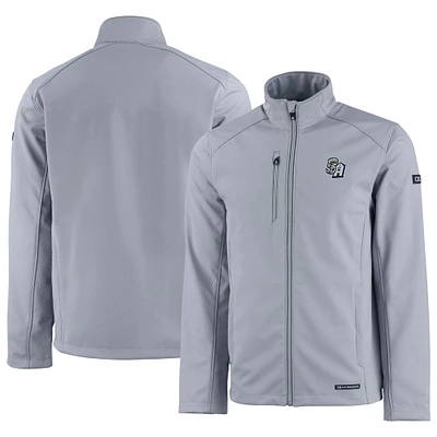 Men's Cutter & Buck Gray San Antonio Missions Evoke Eco Softshell Recycled Full-Zip Jacket