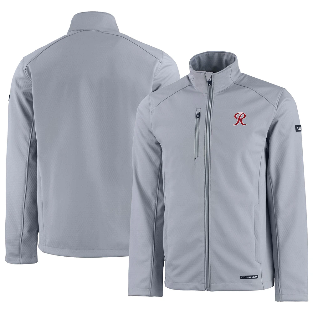 Men's Cutter & Buck Gray Tacoma Rainiers Evoke Eco Softshell Recycled Full-Zip Jacket