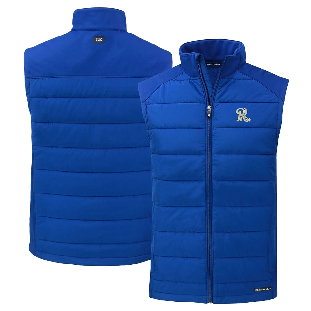 Men's Cutter & Buck Frisco RoughRiders Evoke Hybrid Eco Softshell Recycled Full-Zip Vest