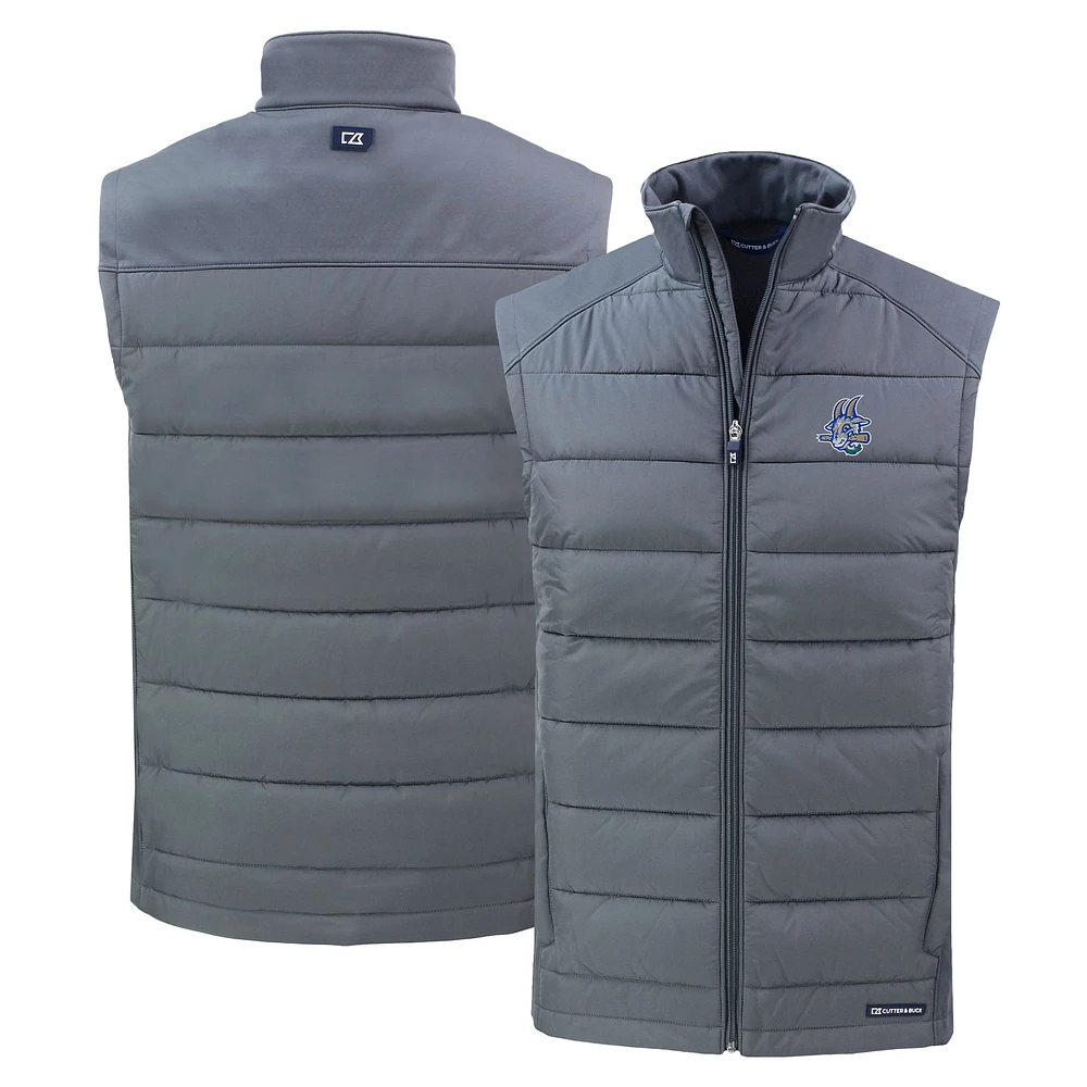 Men's Cutter & Buck Steel Hartford Yard Goats Evoke Hybrid Eco Softshell Recycled Full-Zip Vest