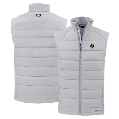 Men's Cutter & Buck Gray Hillsboro Hops Evoke Hybrid Eco Softshell Recycled Full-Zip Vest