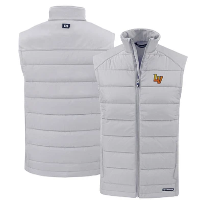 Men's Cutter & Buck Gray Las Vegas Aviators Evoke Hybrid Eco Softshell Recycled Full-Zip Vest
