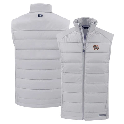 Men's Cutter & Buck Gray Norfolk Tides Evoke Hybrid Eco Softshell Recycled Full-Zip Vest