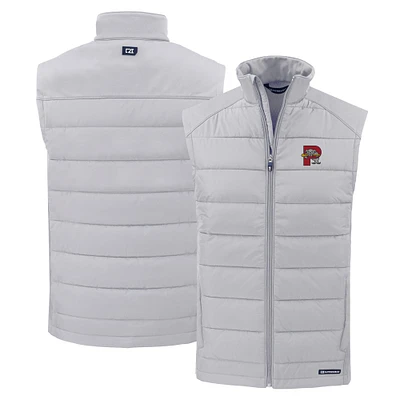Men's Cutter & Buck Gray Portland Sea Dogs Evoke Hybrid Eco Softshell Recycled Full-Zip Vest