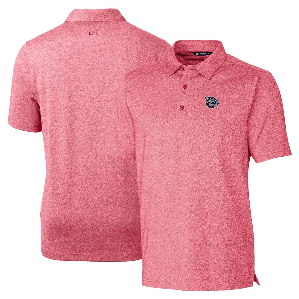 Men's Cutter & Buck Heather Red Lehigh Valley IronPigs Forge Heathered Stretch Polo