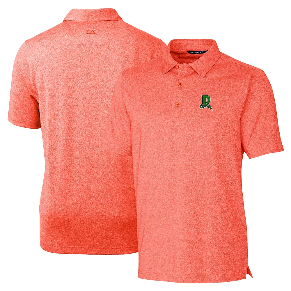 Men's Cutter & Buck Heather Orange Dayton Dragons Forge Heathered Stretch Polo
