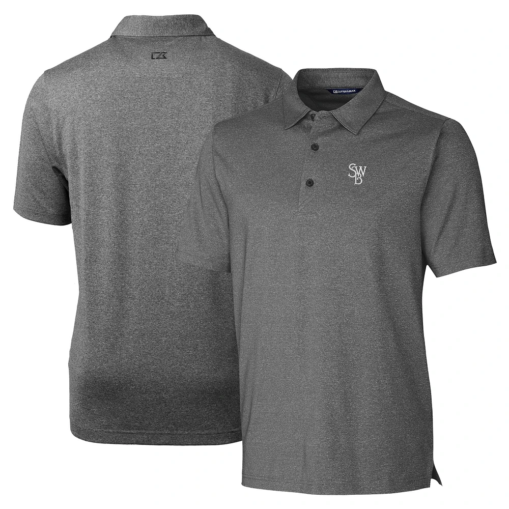 Men's Cutter & Buck Heather Charcoal Scranton Wilkes-Barre RailRiders Forge Heathered Stretch Polo