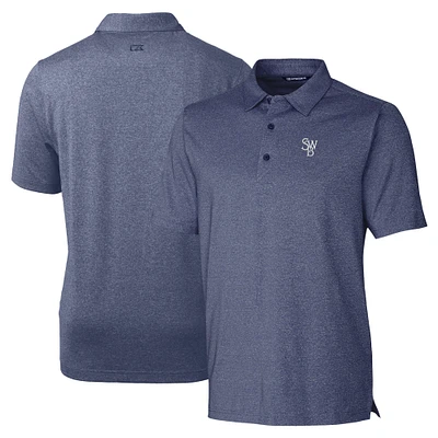 Men's Cutter & Buck Heather Navy Scranton Wilkes-Barre RailRiders Forge Heathered Stretch Polo